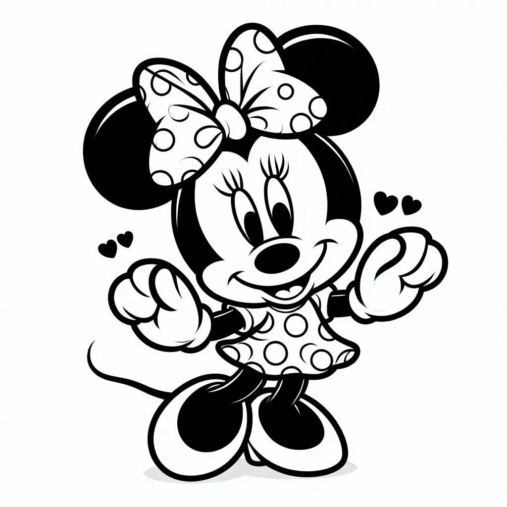 Kleurplaat Minnie Mouse