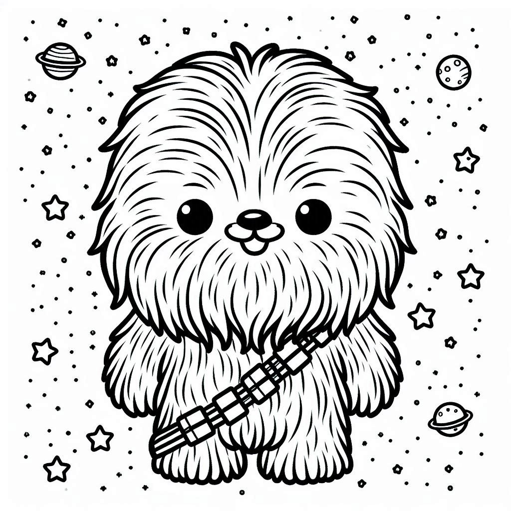 Kleurplaat Star Wars – Chewbacca1