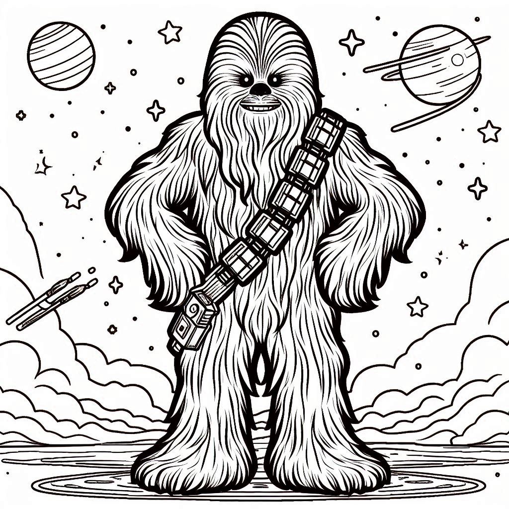 Kleurplaat Star Wars – Chewbacca3