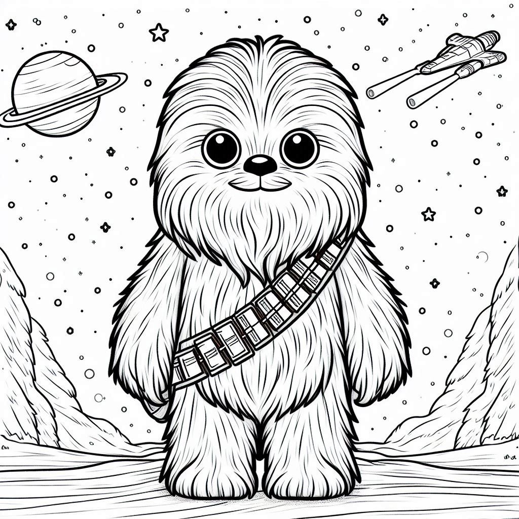 Kleurplaat Star Wars – Chewbacca4