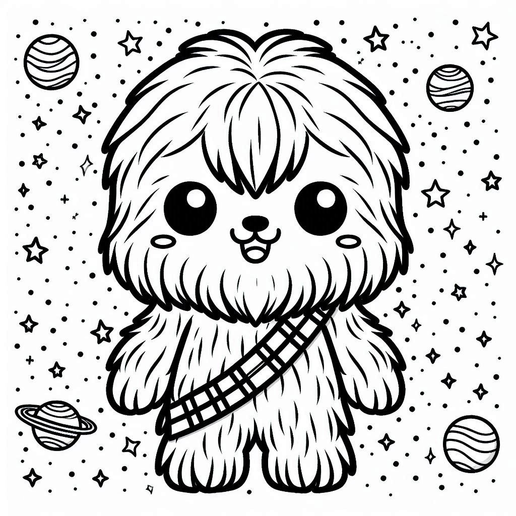 Kleurplaat Star Wars – Chewbacca6