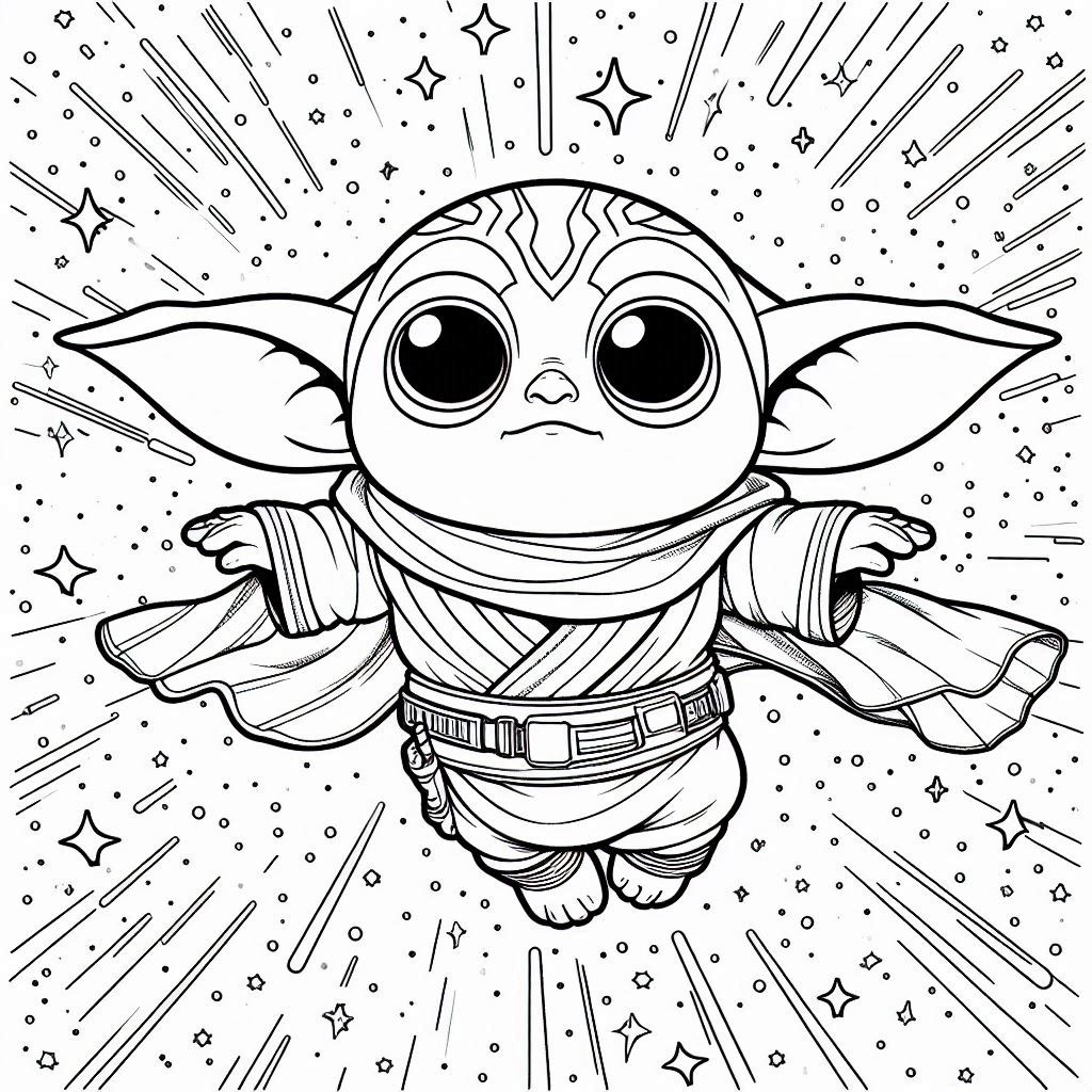 Kleurplaat Star Wars – Grogu (The Child)2