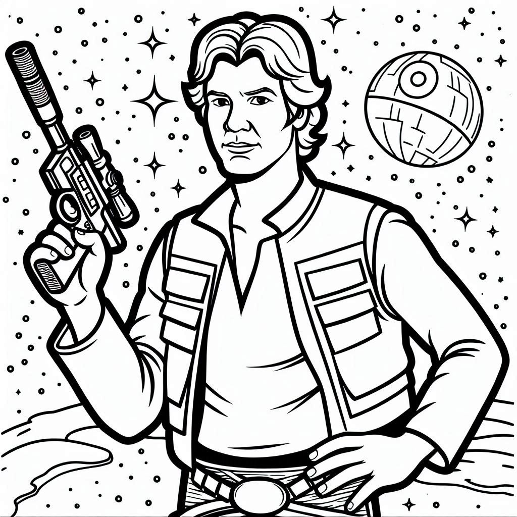 Kleurplaat Star Wars – Han Solo1