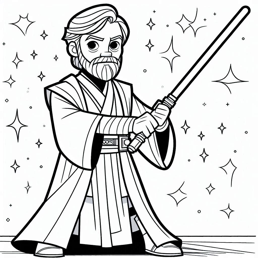 Kleurplaat Star Wars – Obi Wan Kenobi2