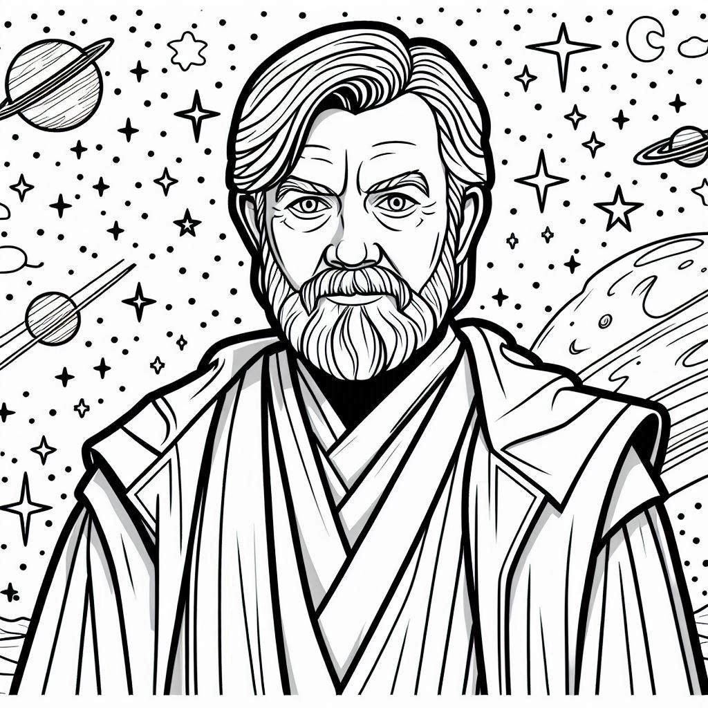 Kleurplaat Star Wars – Obi Wan Kenobi5