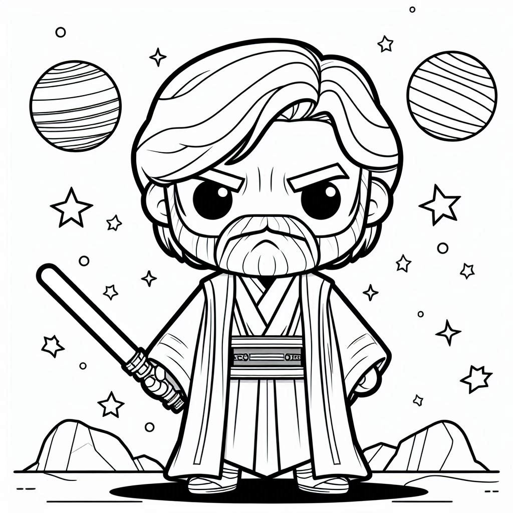 Kleurplaat Star Wars – Obi Wan Kenobi8