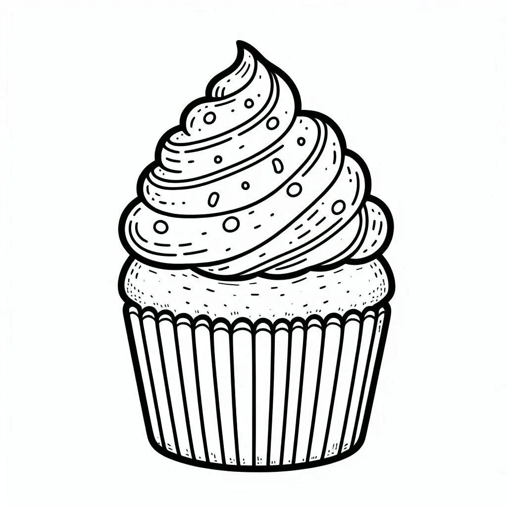 Kleurplaat cupcake online