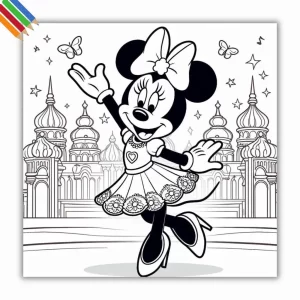 Kleurplaat Minnie Mouse