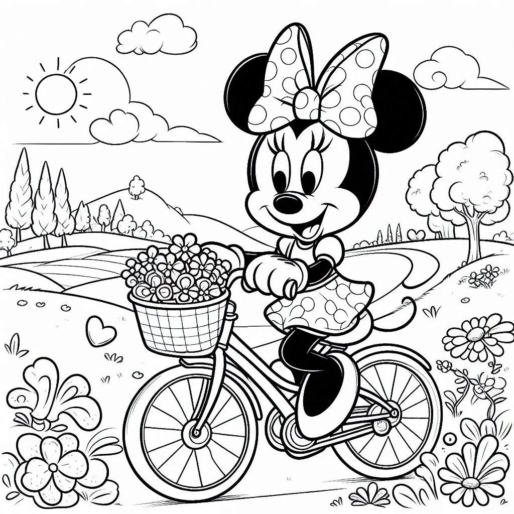 Kleurplaten Minnie Mouse