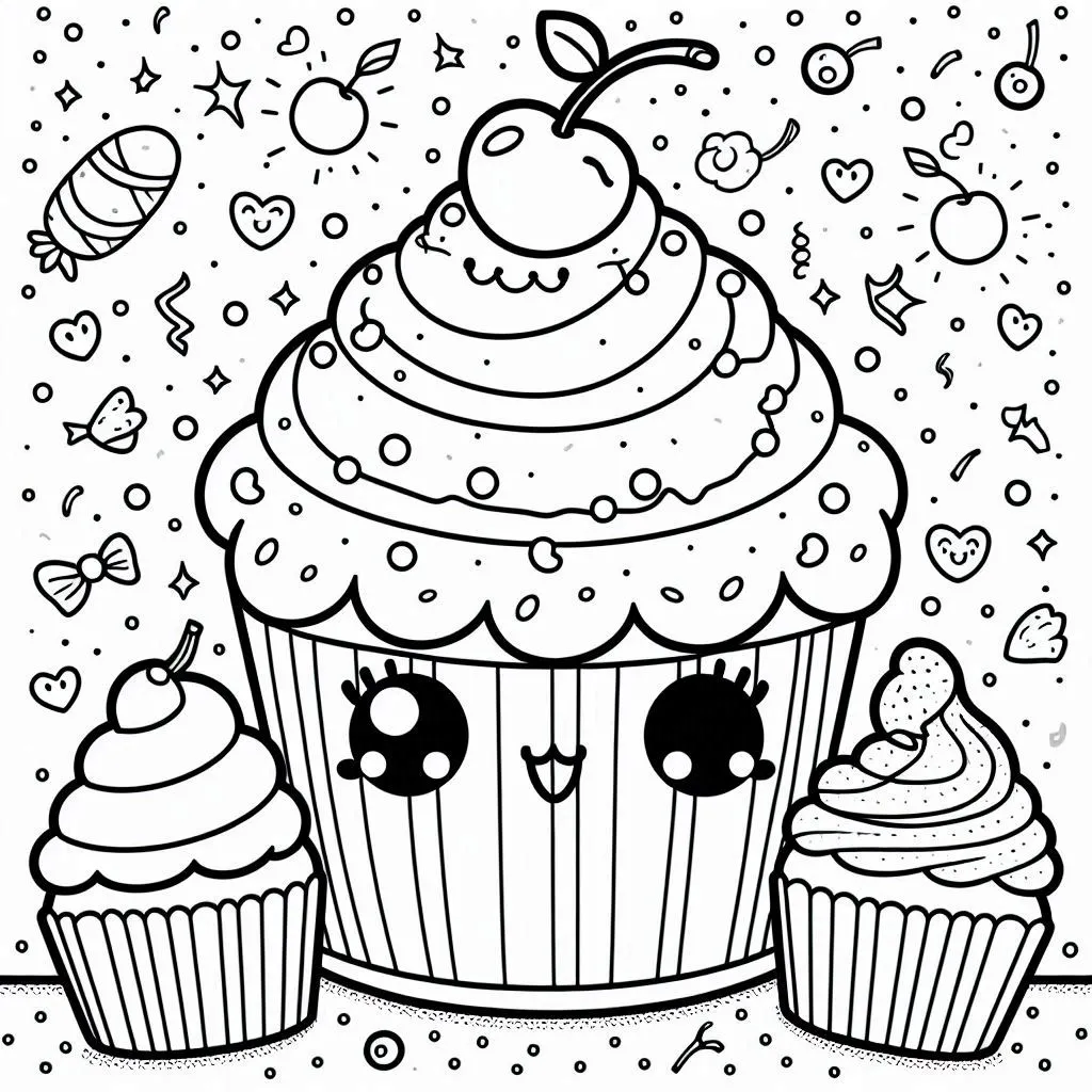 Kleurplaten cupcake gratis