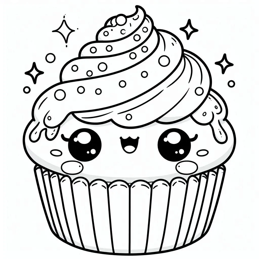 Kleurplaten cupcake online