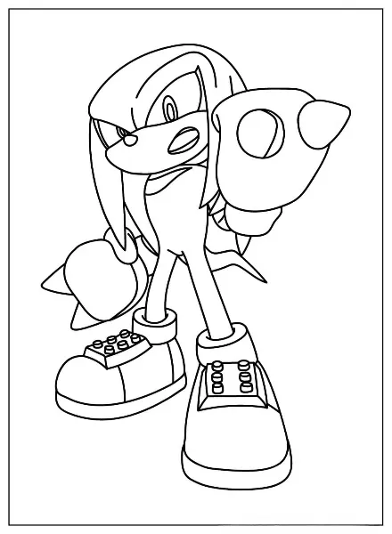 Knuckles From Sonic The Hedgehog 3 kleurplaat