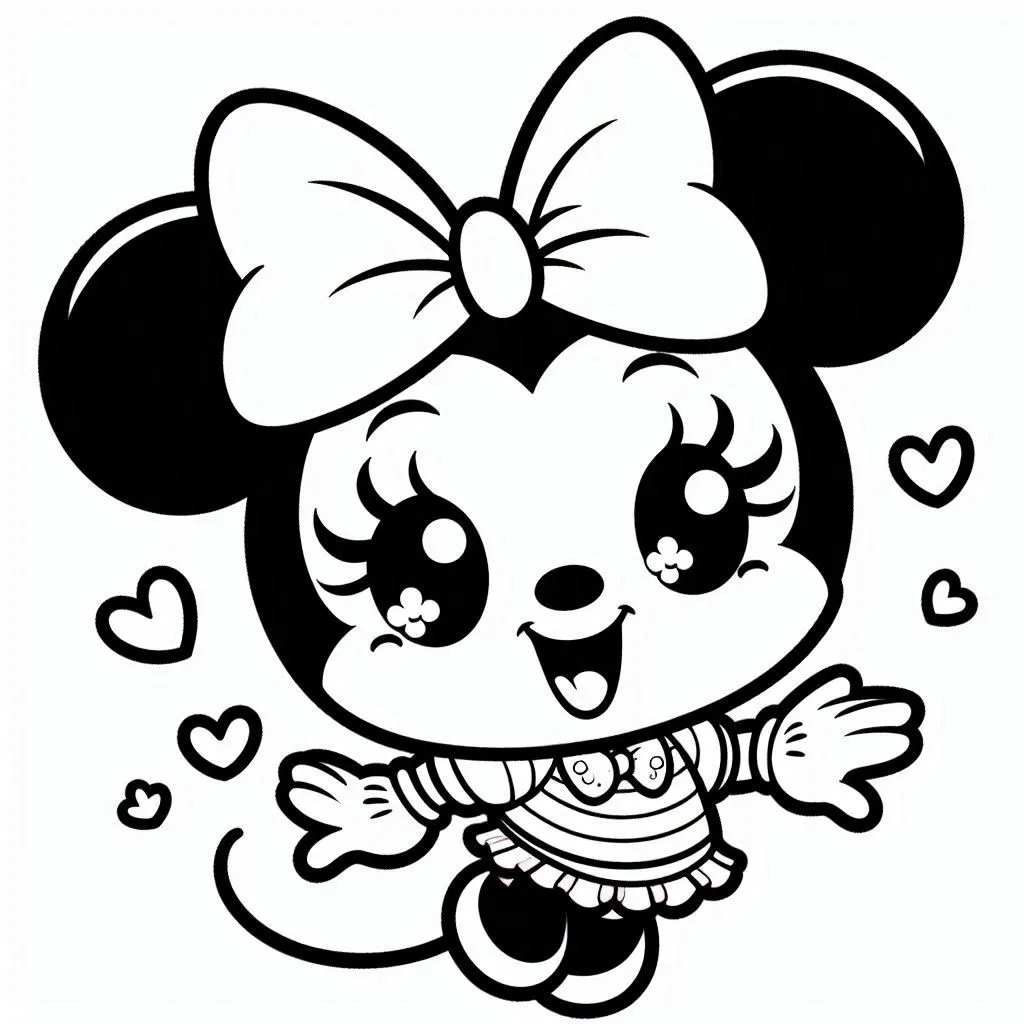 Minnie Mouse kleurplaat printen