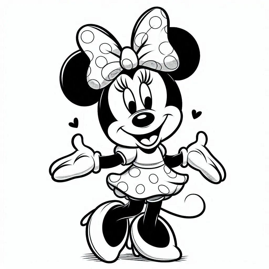 Minnie Mouse kleurplaat