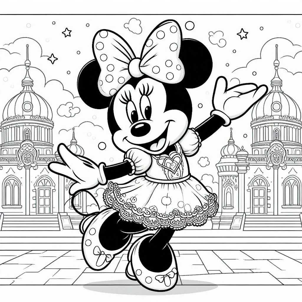 PDF Minnie Mouse kleurplaat