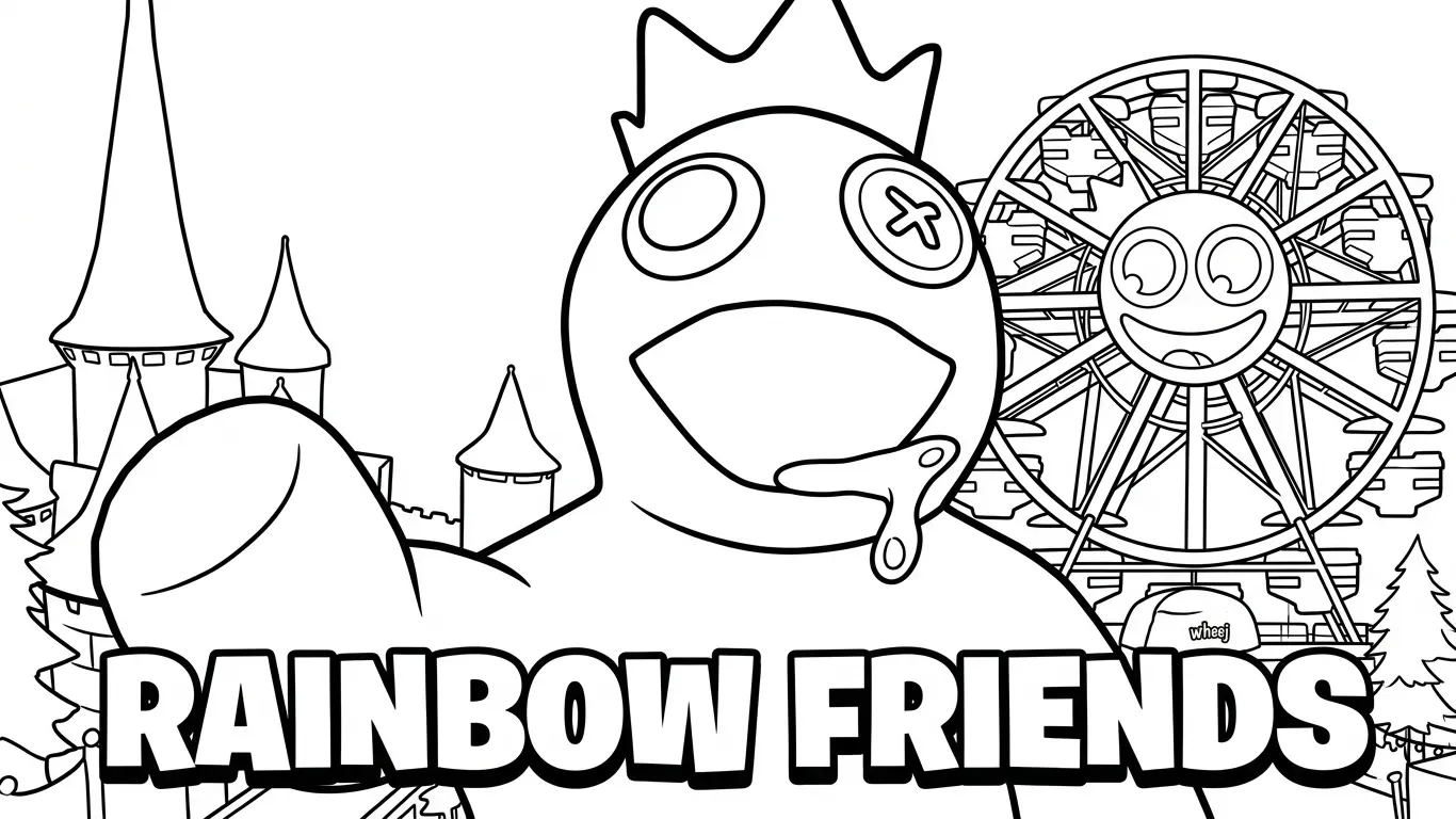 Rainbow Friends kleurplaat