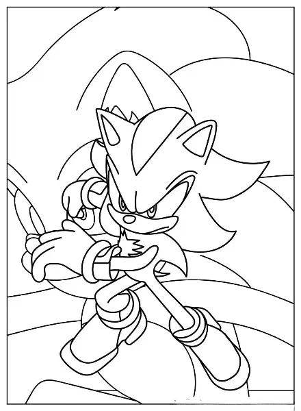 Shadow the Hedgehog In Sonic 3 kleurplaat