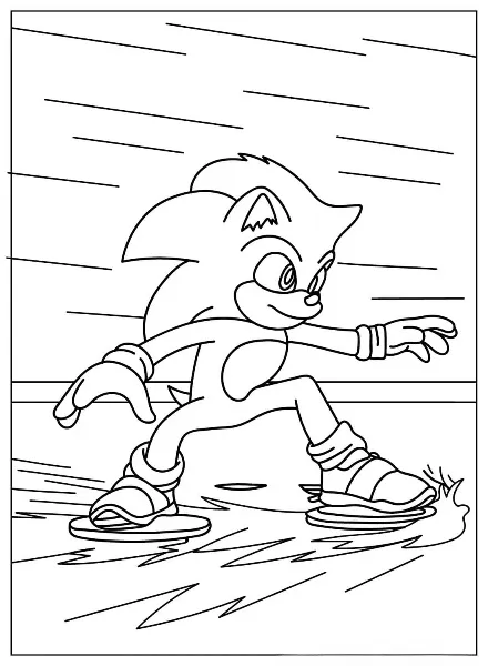 Sonic Running At Lighting Speed kleurplaat