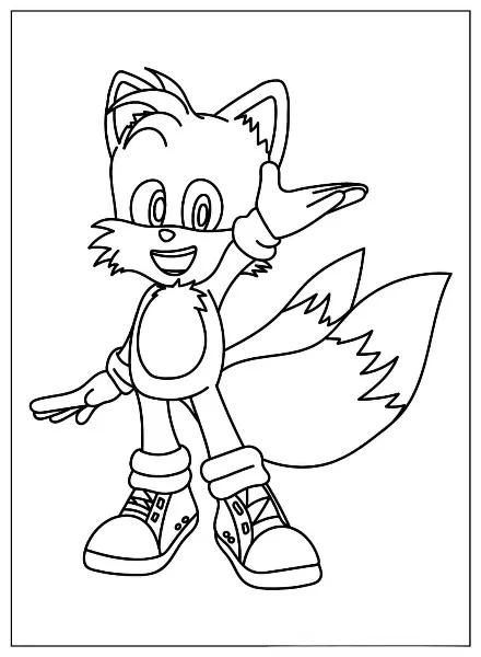 Tails From Sonic 3 kleurplaat