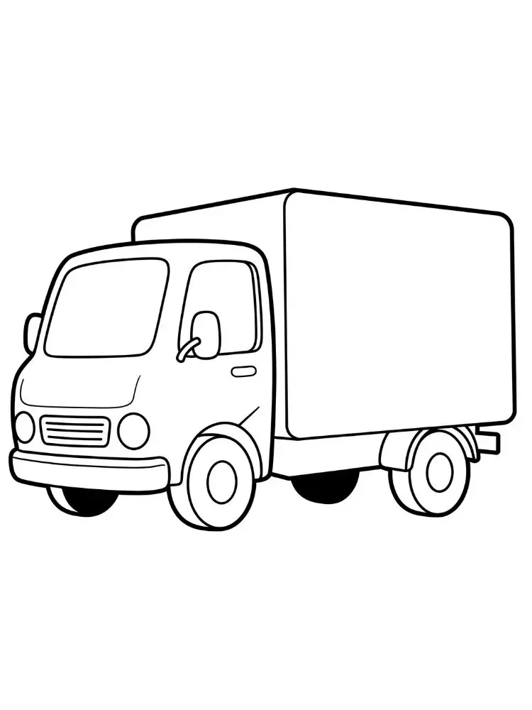 Kleurplaat vrachtwagen 9 eenvoudige vrachtwagen voor kinderen kleurplaat
