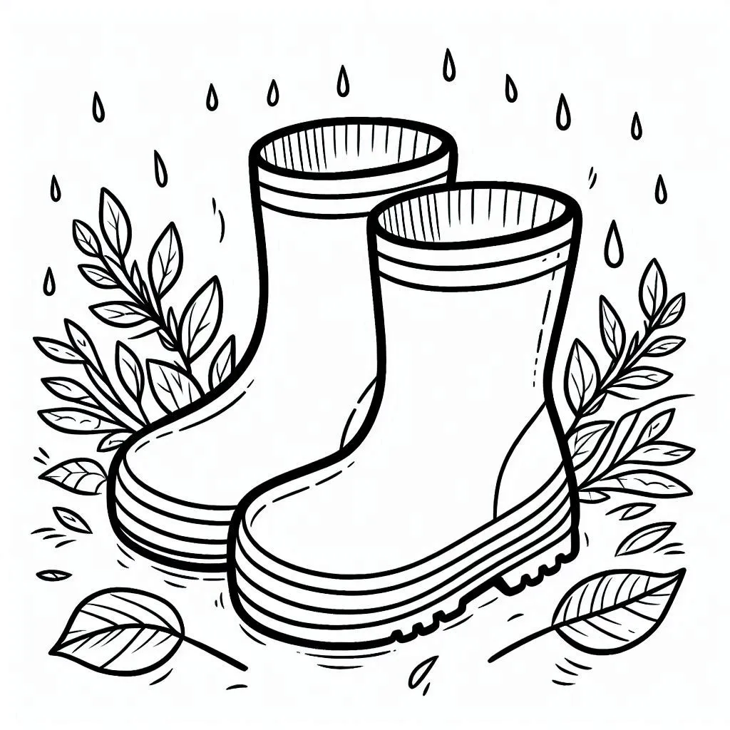 Coloriage De Bottes De Pluie Bottes De Pluie Pour Enfant Action CH