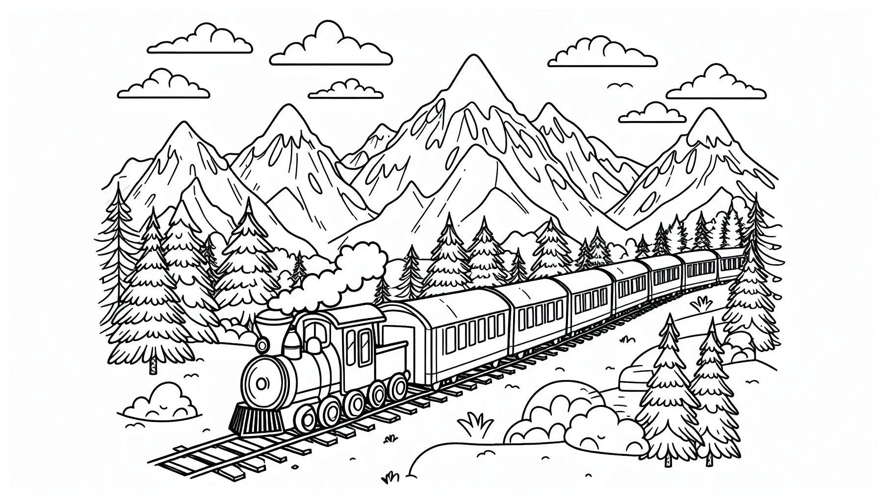 kleurplaten trein tekening