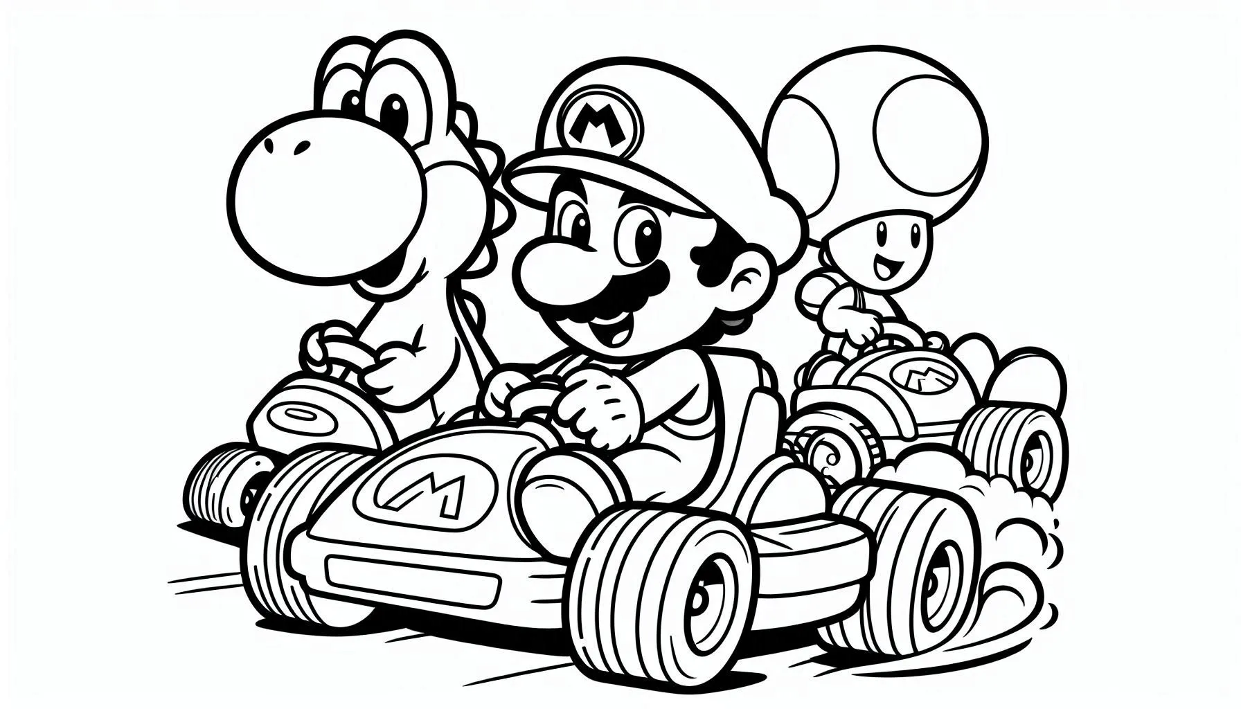 mario kart kleurplaat online