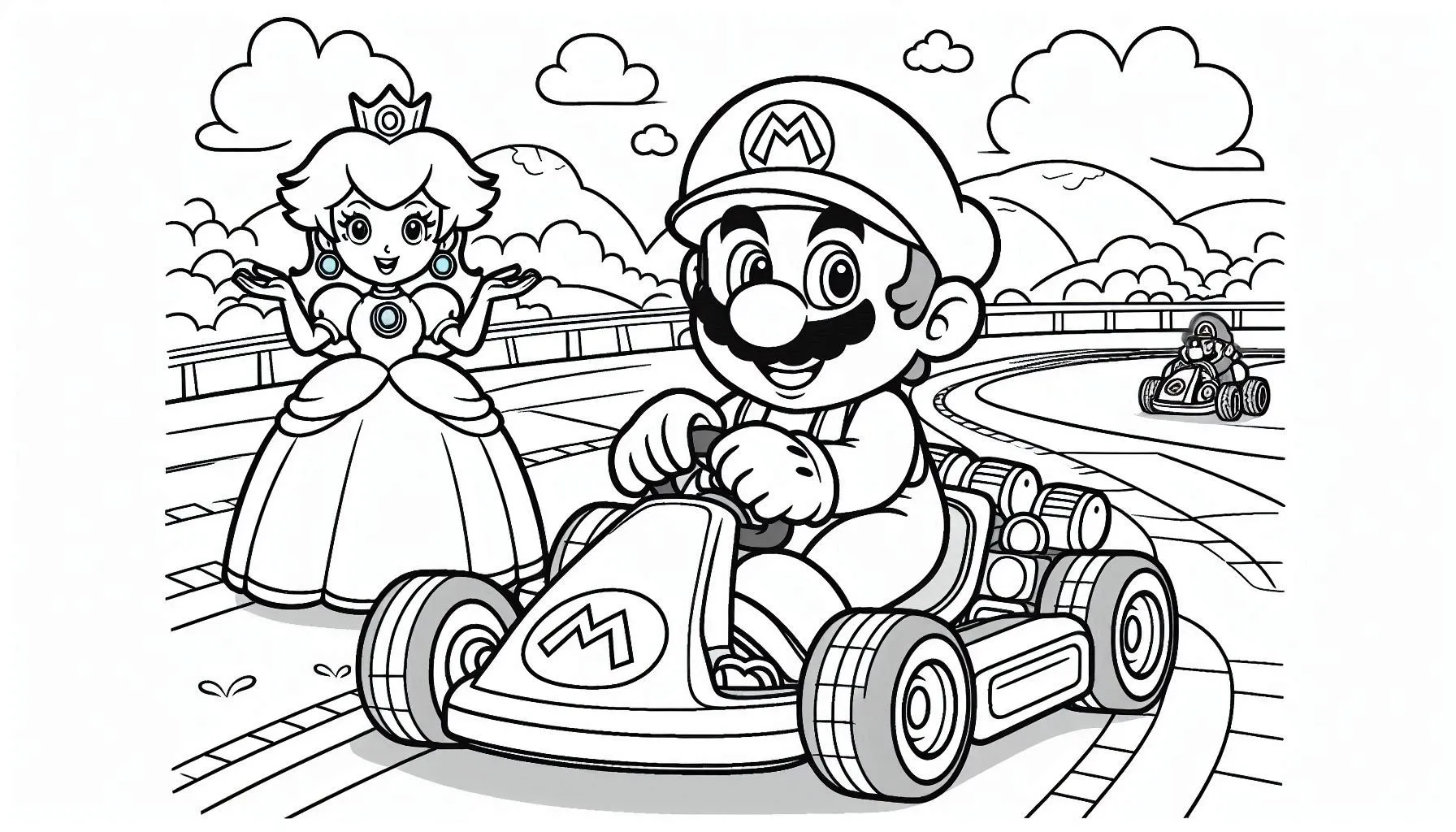 mario kart kleurplaten kleurboek