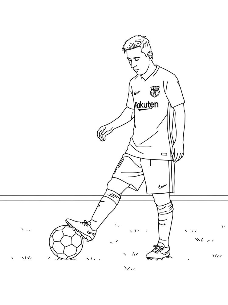 Kleurplaat Lionel Messi 10 messi klaar om te spelen kleurplaat