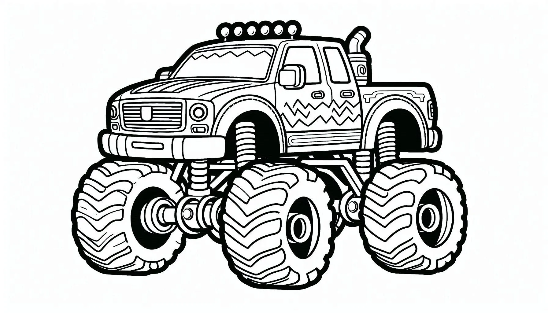 monstertruck kleurplaat kinderen