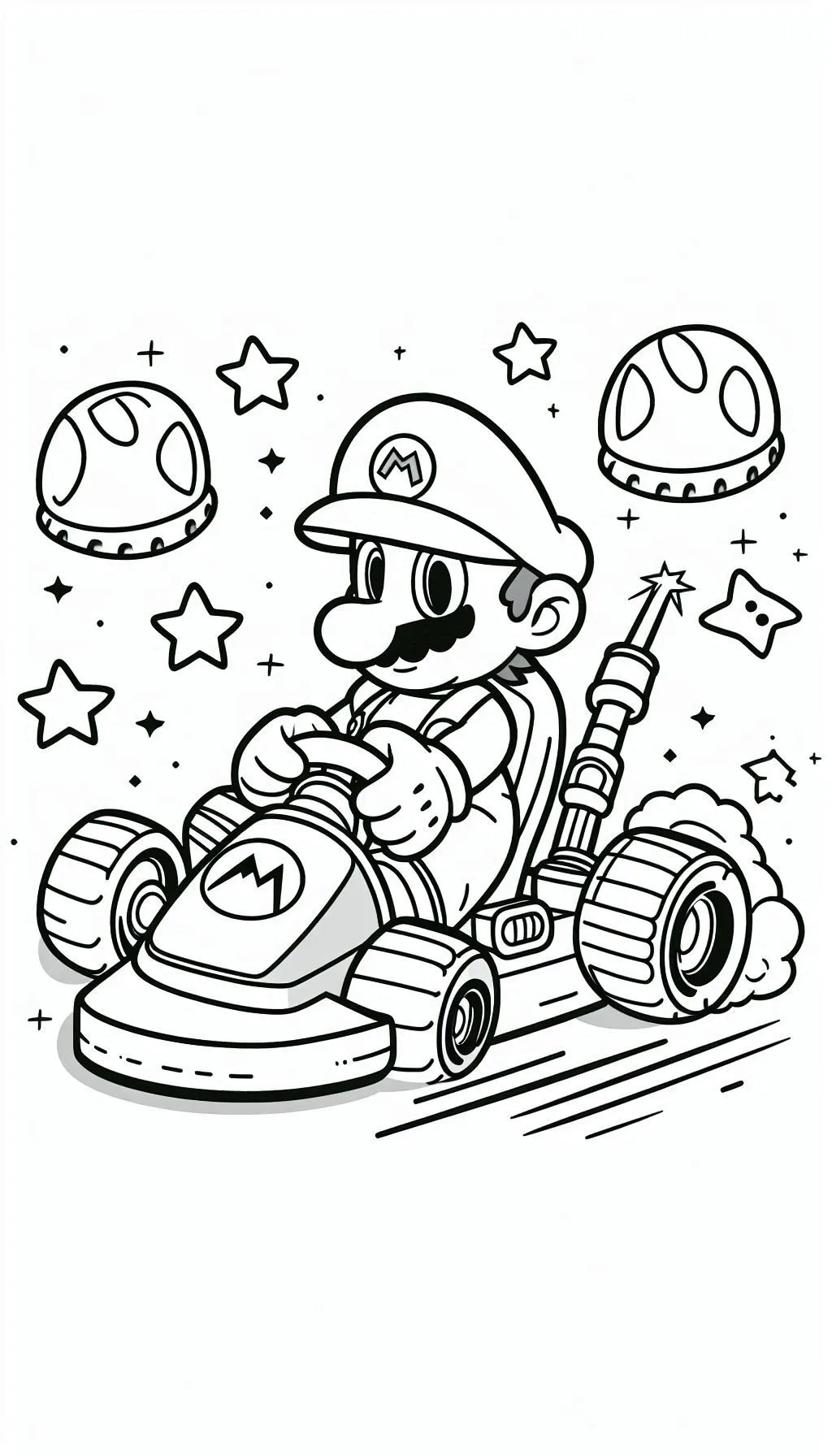 tekening mario kart kleurplaat