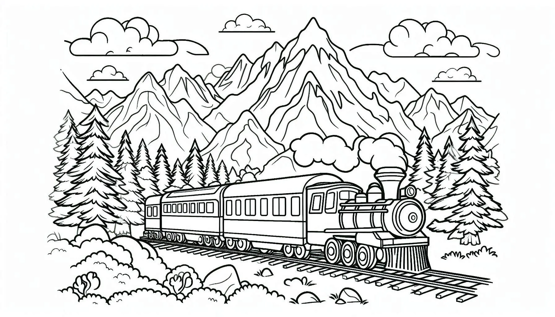 tekening trein kleurplaat