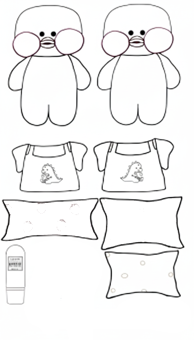 twee lieve papieren eendjes kleurplaat