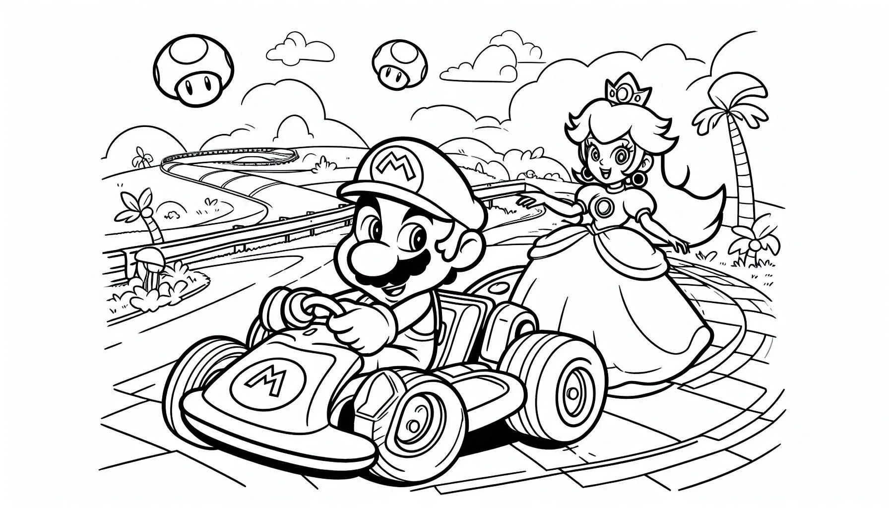 unieke mario kart kleurplaten online kleuren