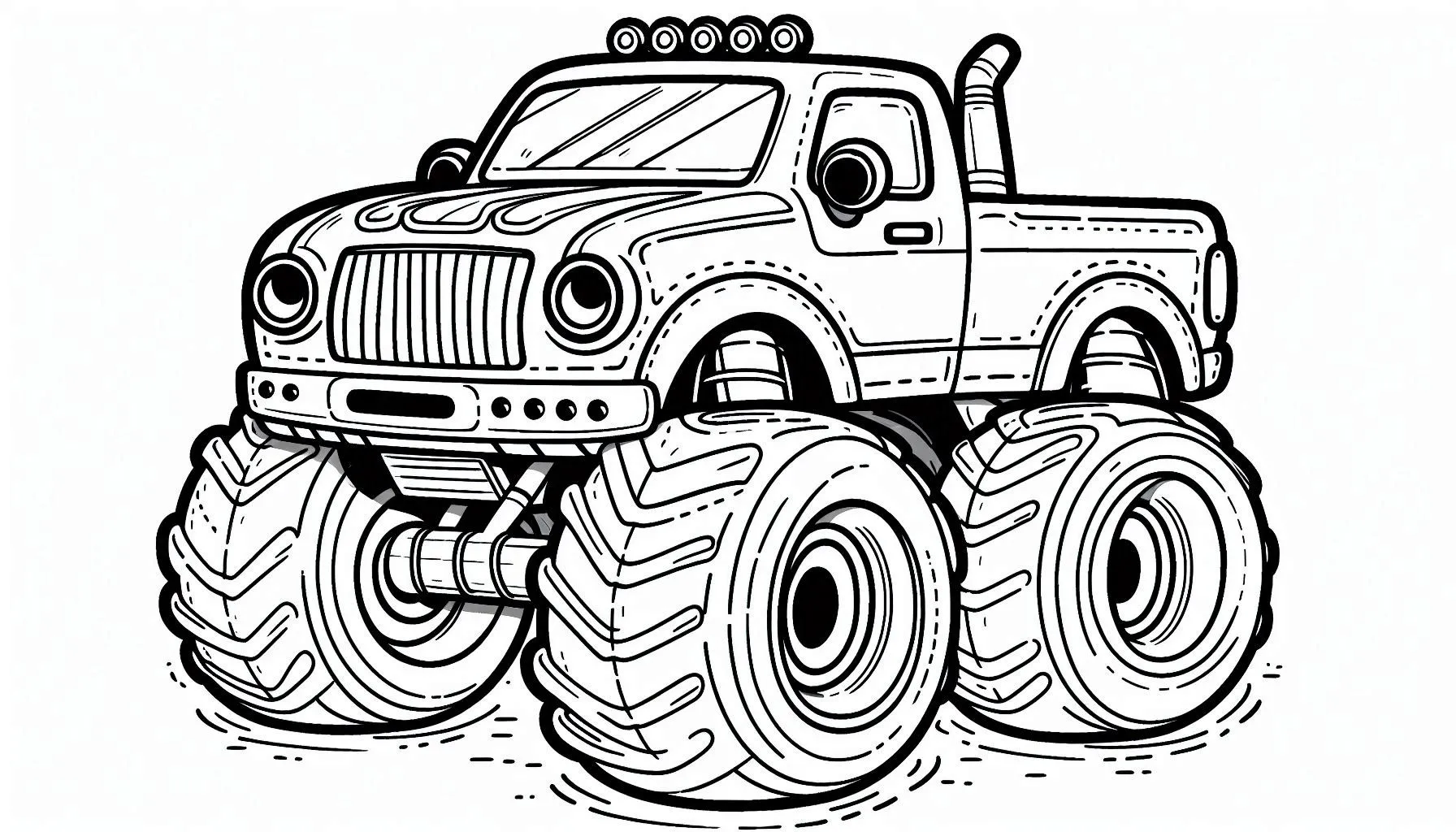 unieke monstertruck kleurplaat