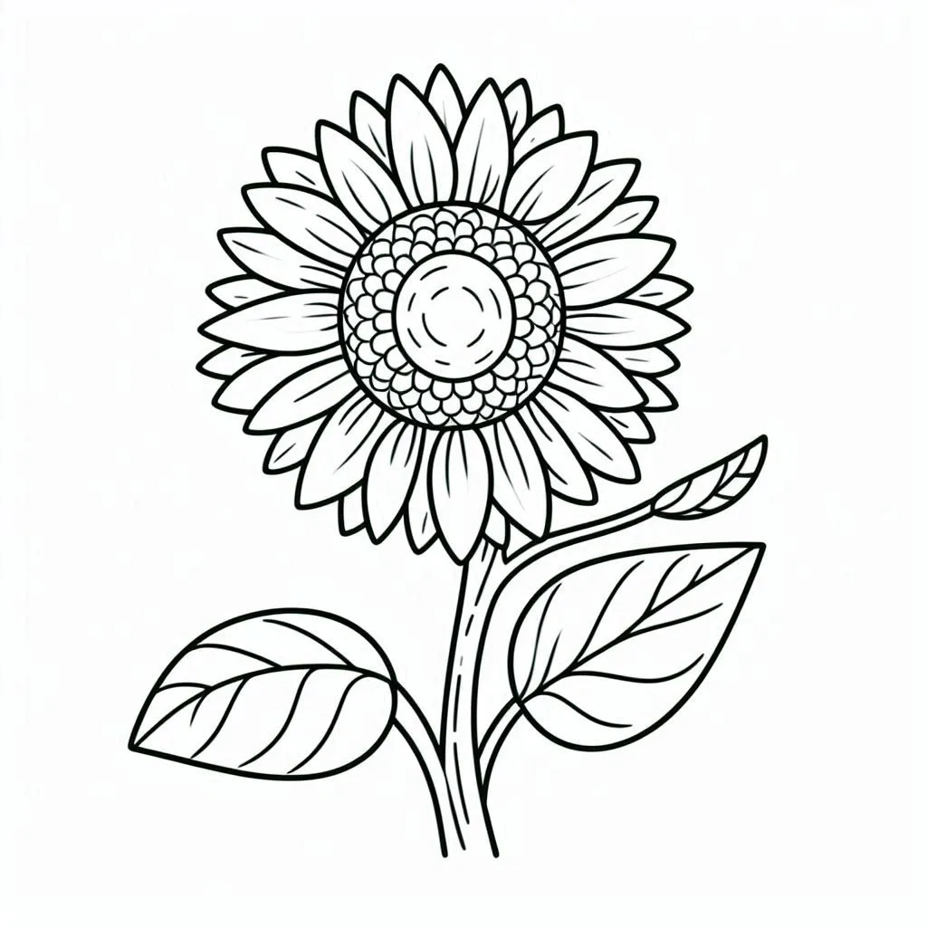 zonnebloem tekening