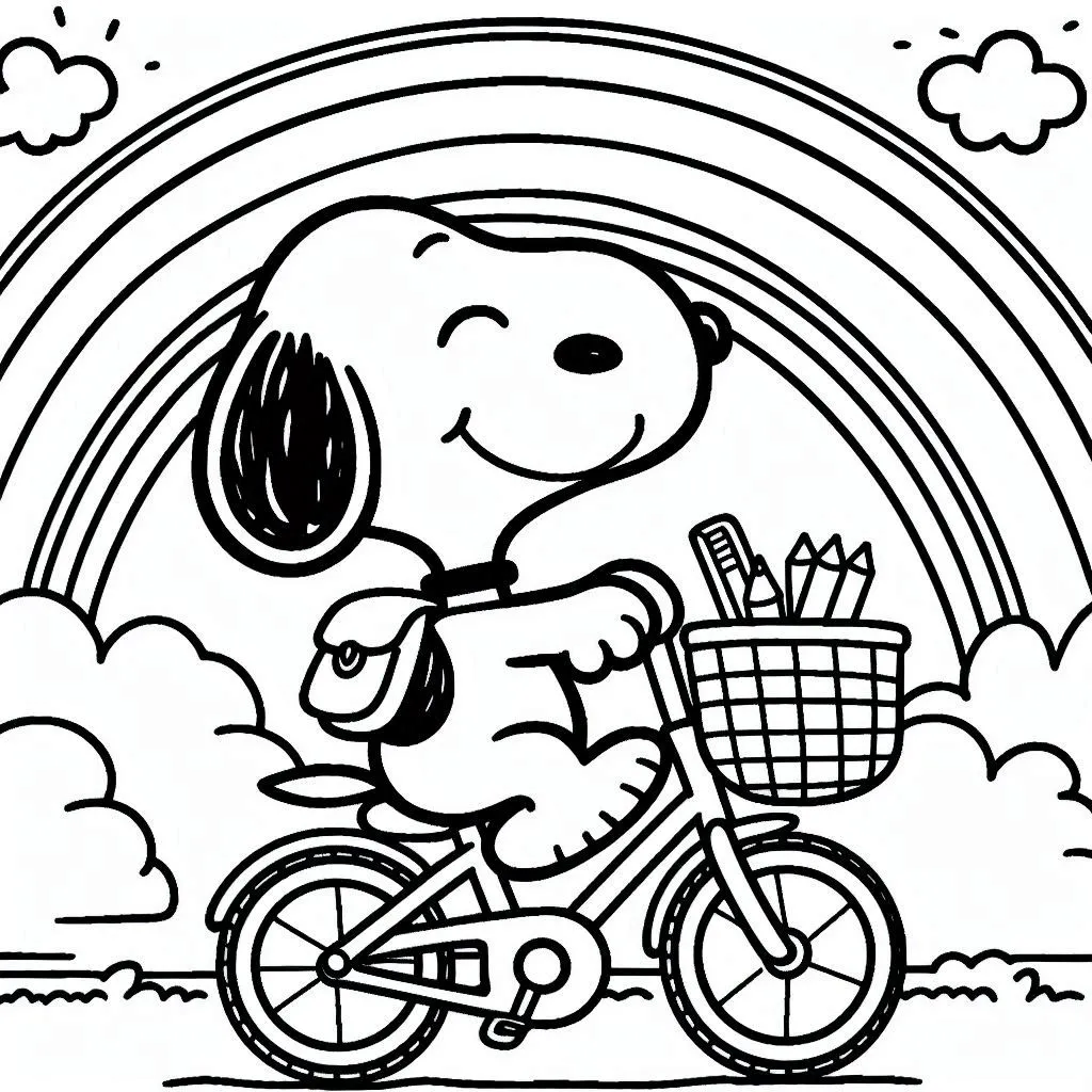 Gratis kleurplaat Snoopy PDF