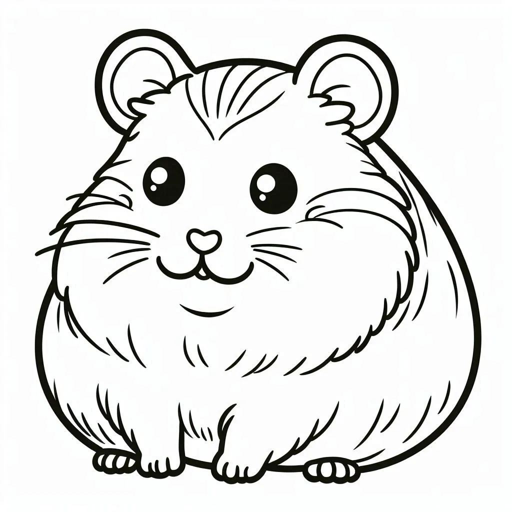 Hamster kleurplaat