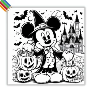 Kleurplaat Disney Halloween