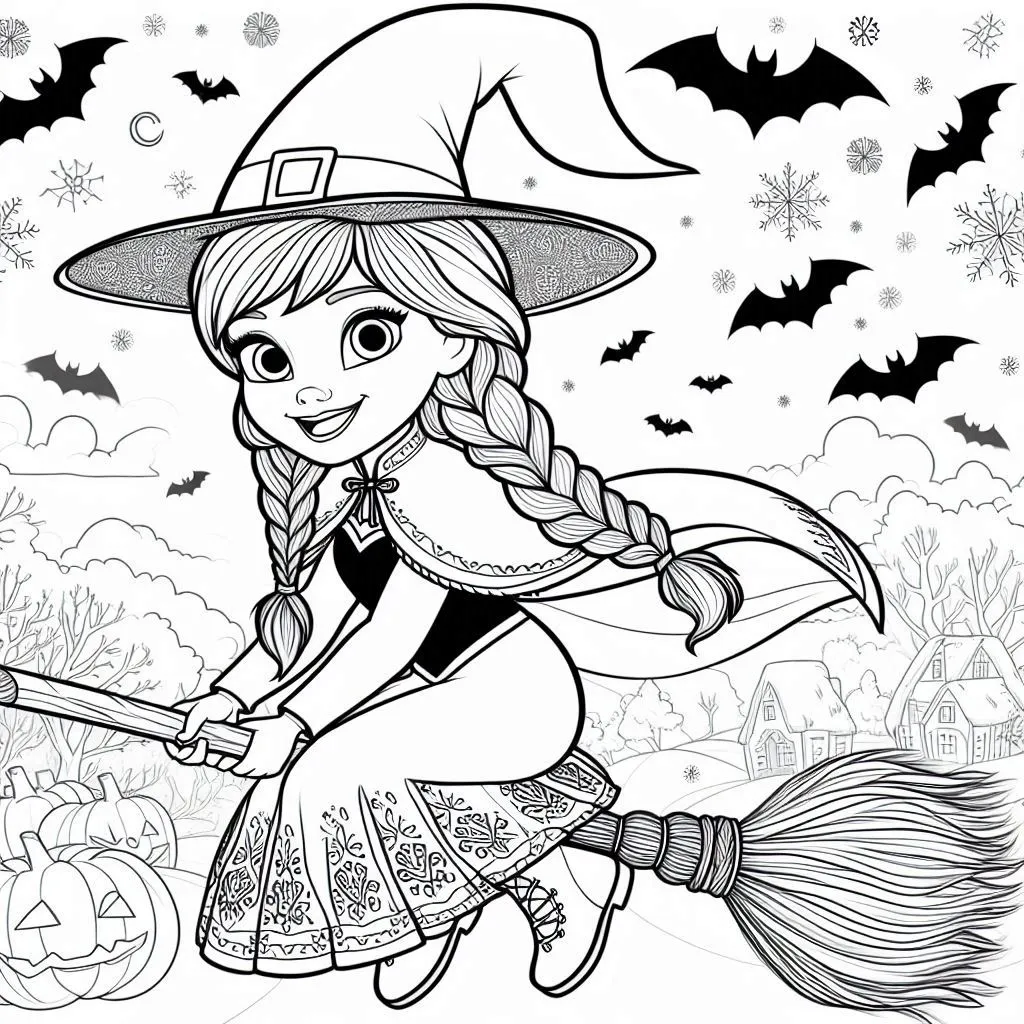 Kleurplaat Disney Halloween – Anna