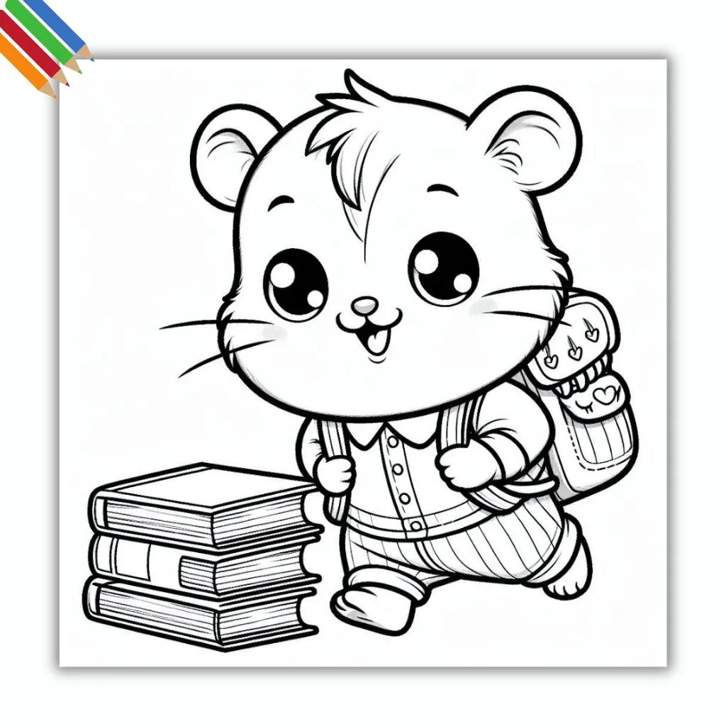 Kleurplaat Hamster thumbnail