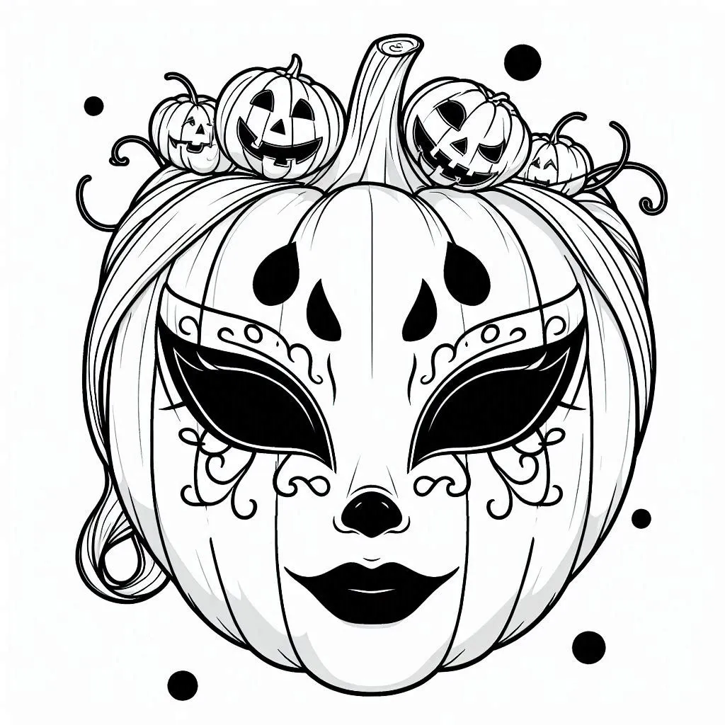 Masker Halloween tekening