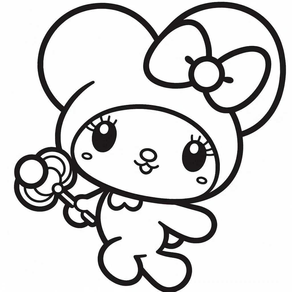 My Melody kleurplaat voor peuters