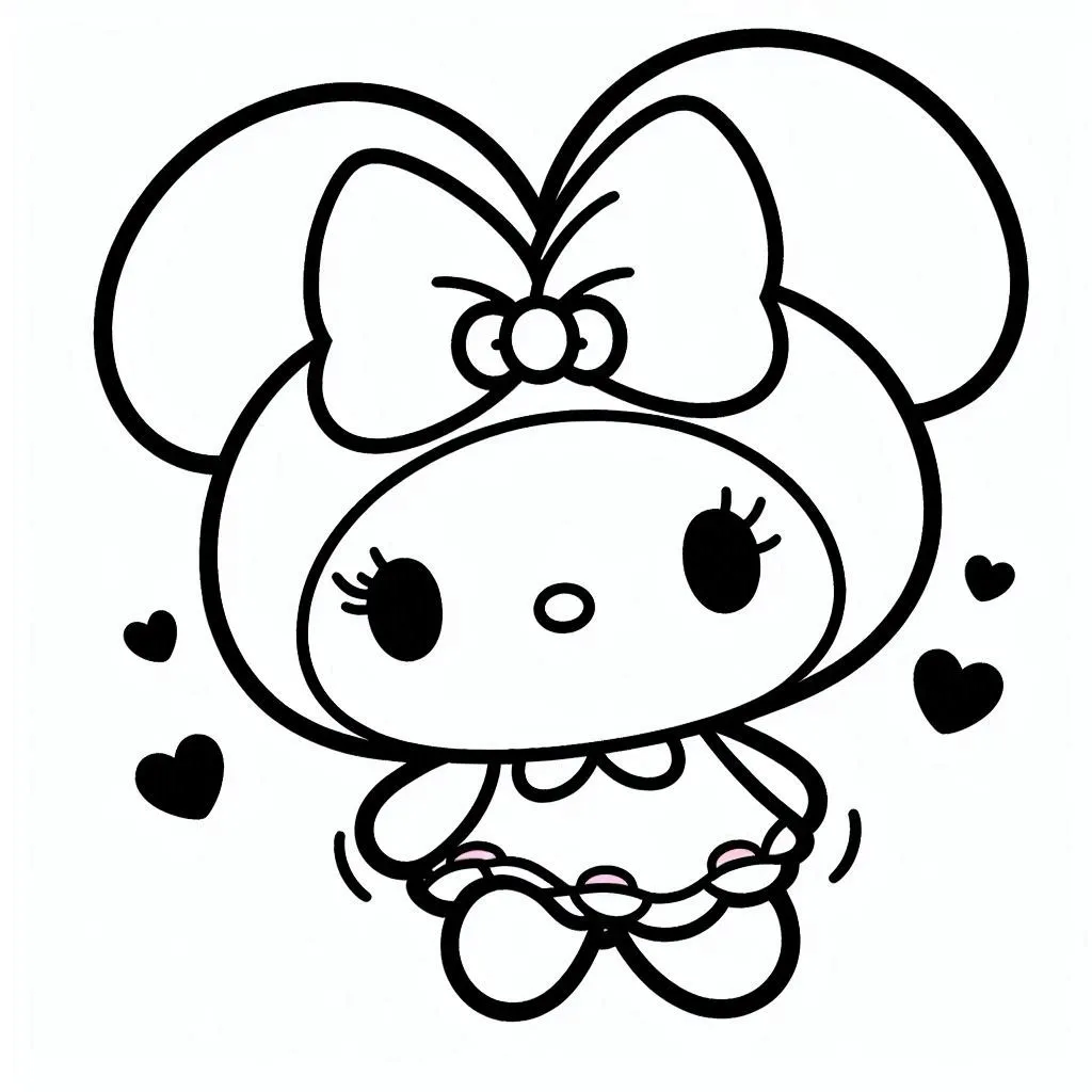 Online My Melody kleurplaat