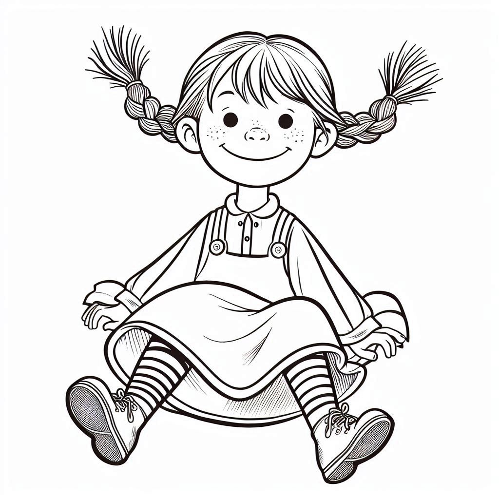 Pippi Langkous kleurplaat