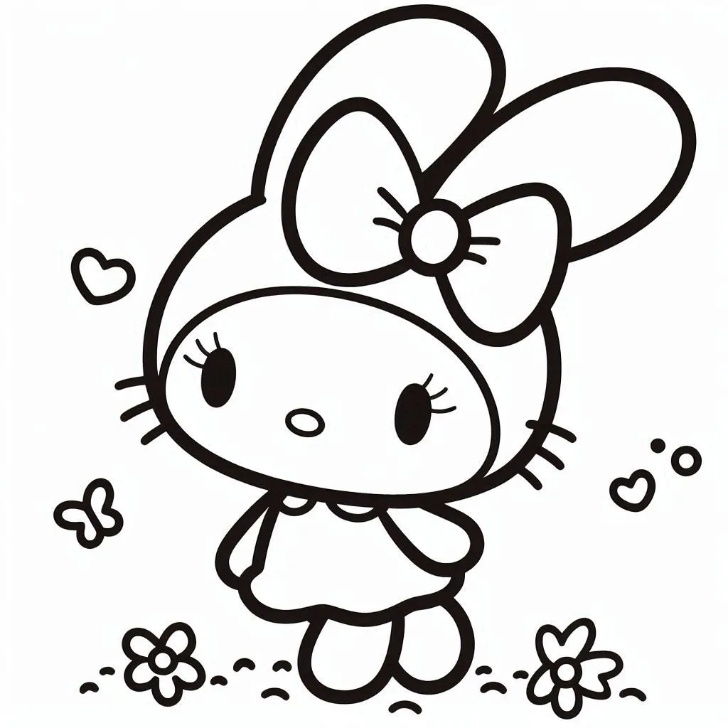 Printbare My Melody kleurplaat