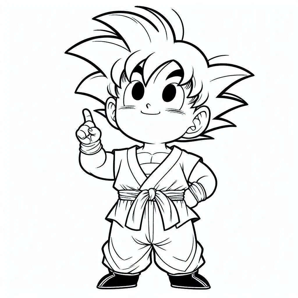 Son Goku kleurboek gratis printen