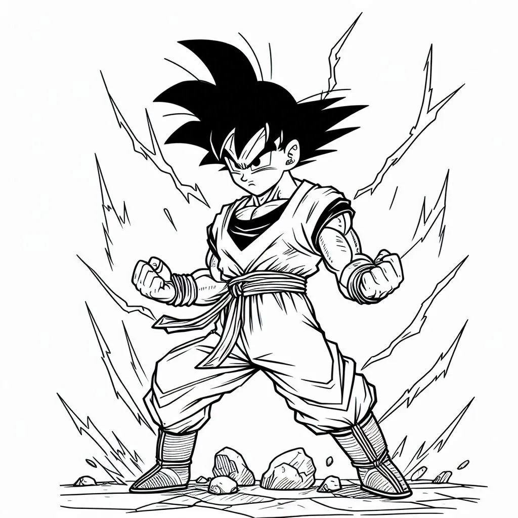 Son Goku kleurboek gratis