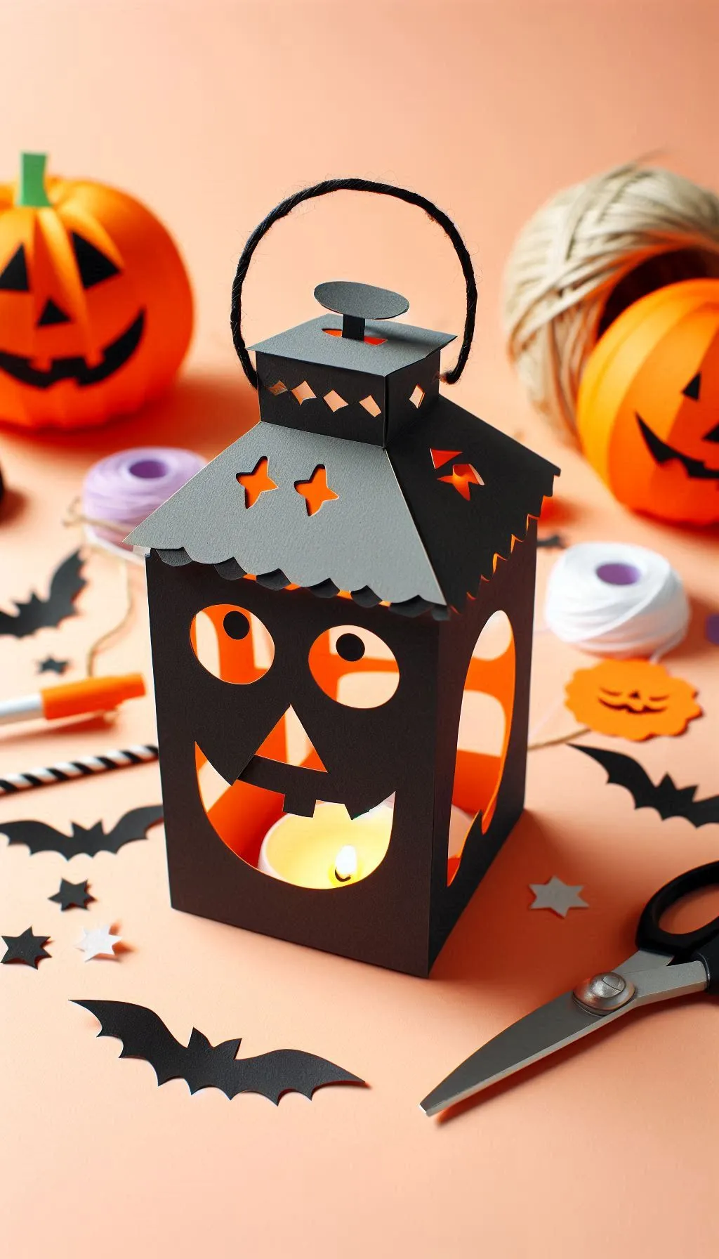 Spooky lantaarns knutselen met papier12