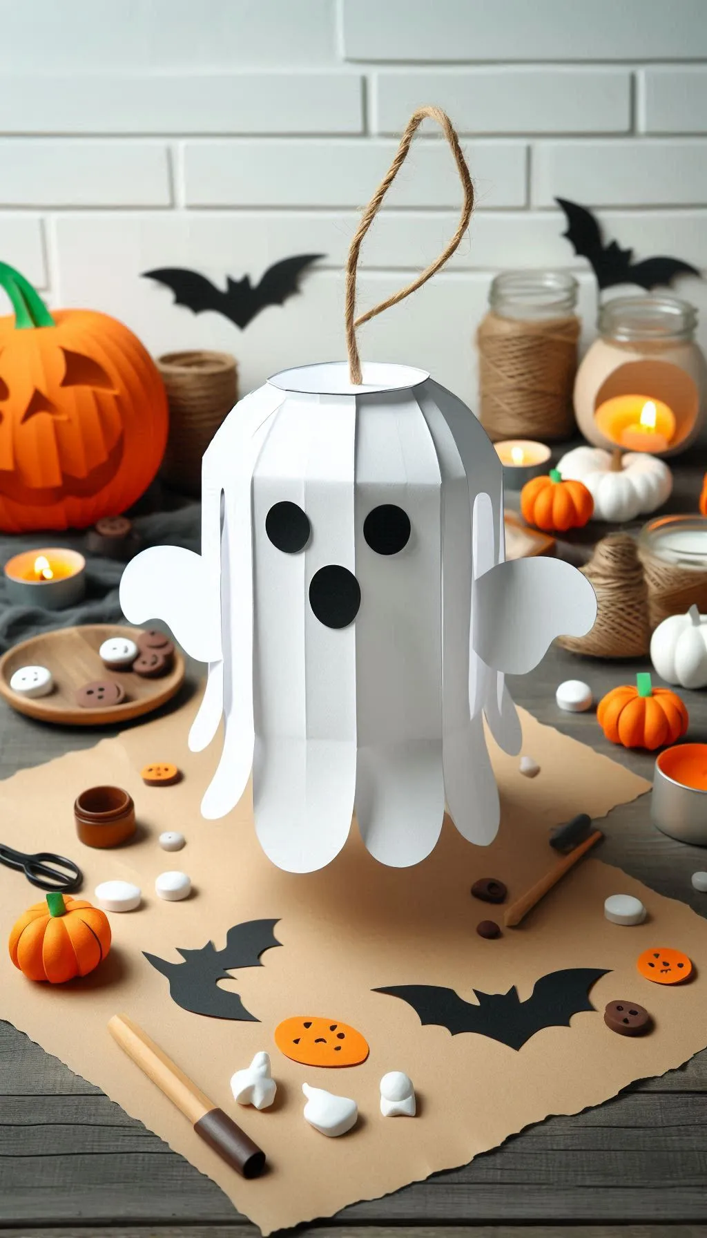 Spooky lantaarns knutselen met papier5